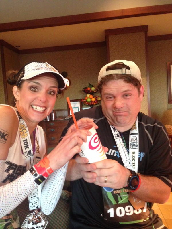 Actor Sean Astin is trying to steal my post race Jamba Juice!
